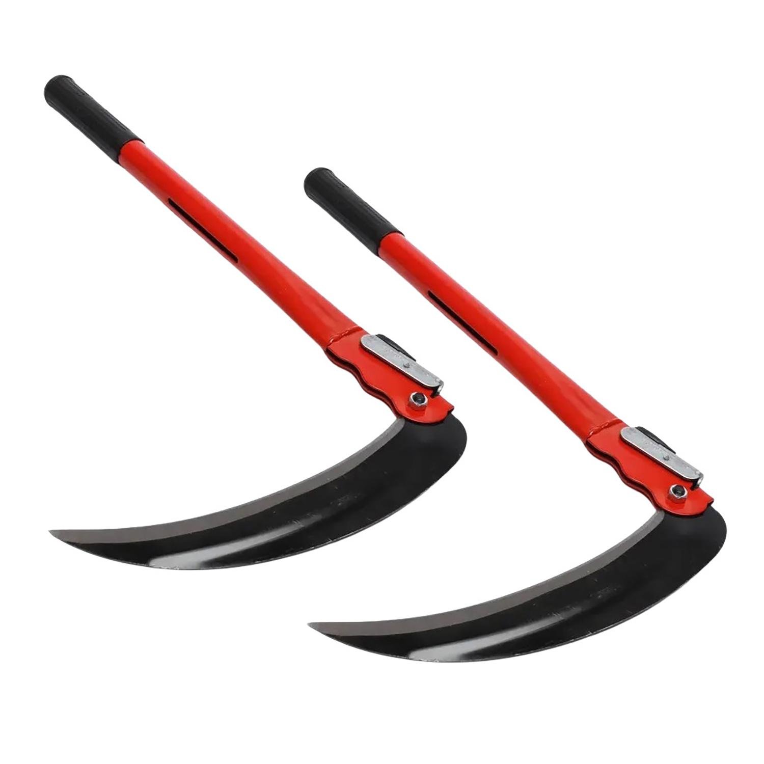 Набор из двух мини кос складная коса ручная подкосок серп садовый с красной ручкой 50 см (87677) Набор из двух мини кос складная коса ручная подкосок серп садовый с красной ручкой 50 см (87677)