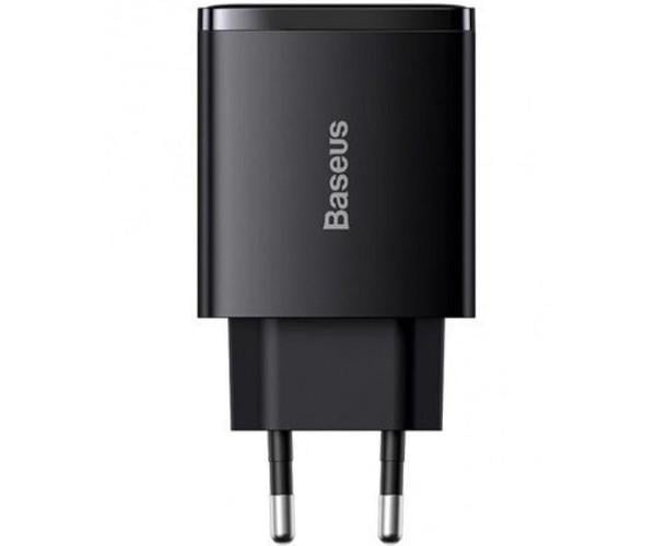 Пристрій зарядний мережевий Baseus Compact CCXJ-E01 2USB QC 3.0 Type-C 30W Black