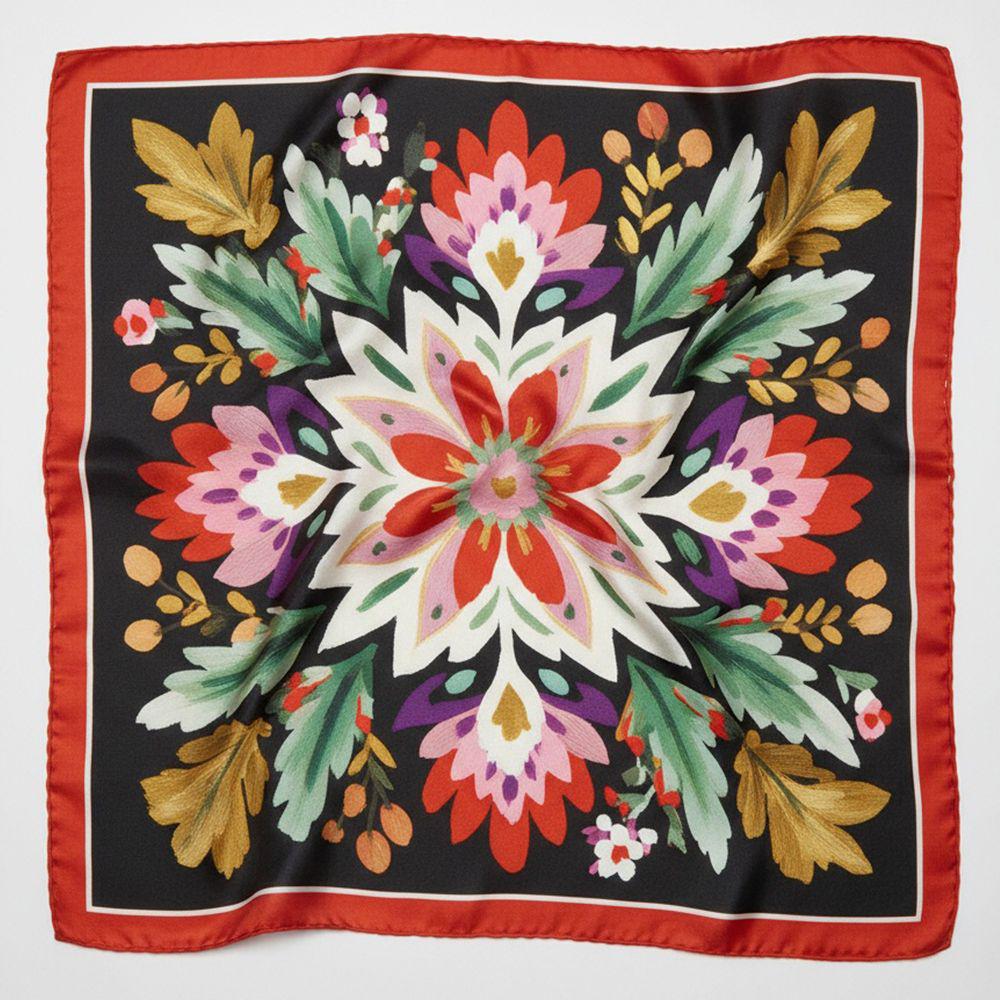 Платок шелковый Presentville Армани с принтом Мавка 68х68 см (HUST_26NY009)