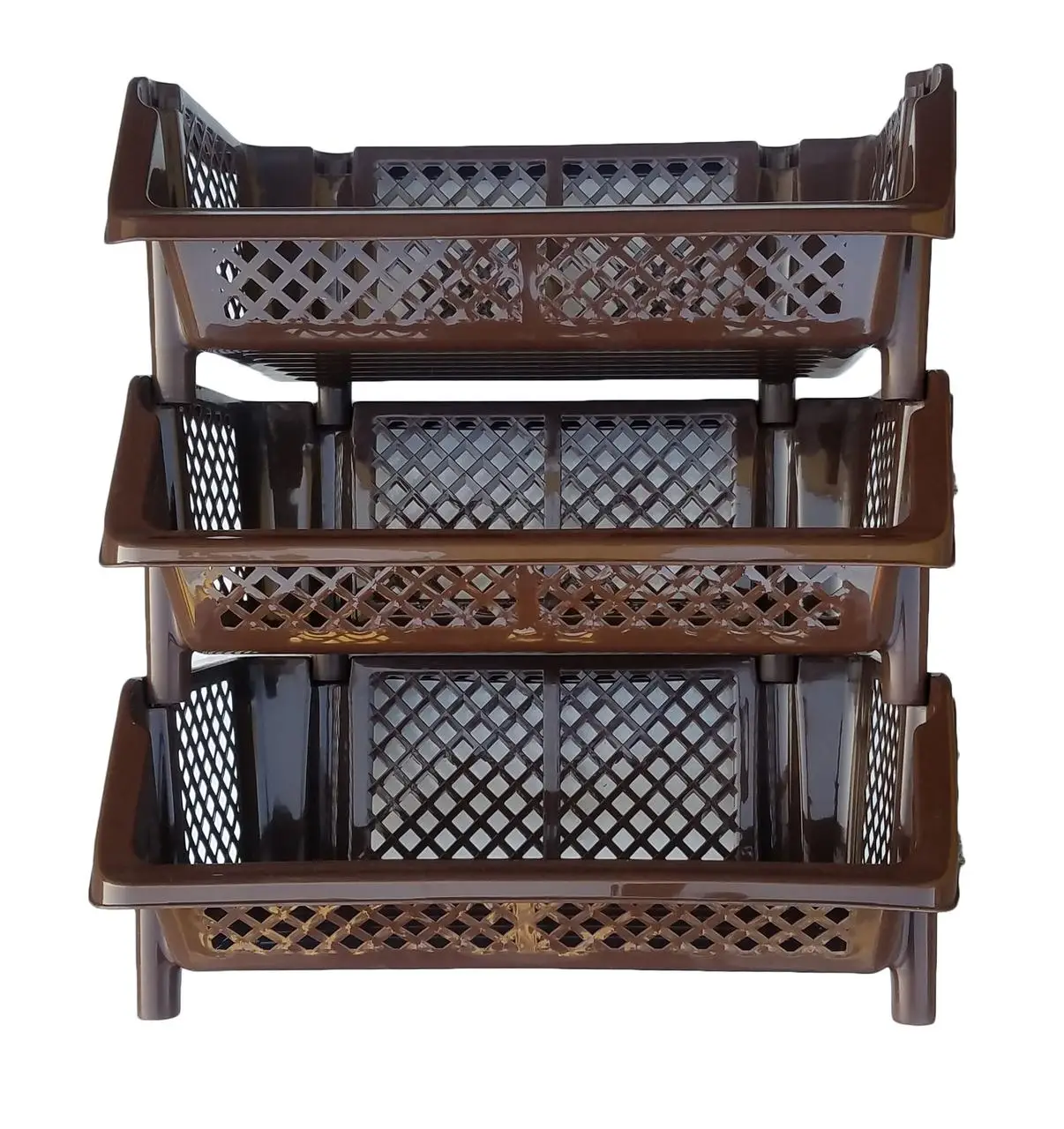 Этажерка универсальная ПолимерАгро на 3 секции Коричневый (2451-К) - фото 2 Этажерка универсальная ПолимерАгро на 3 секции Коричневый (2451-К) - фото 2