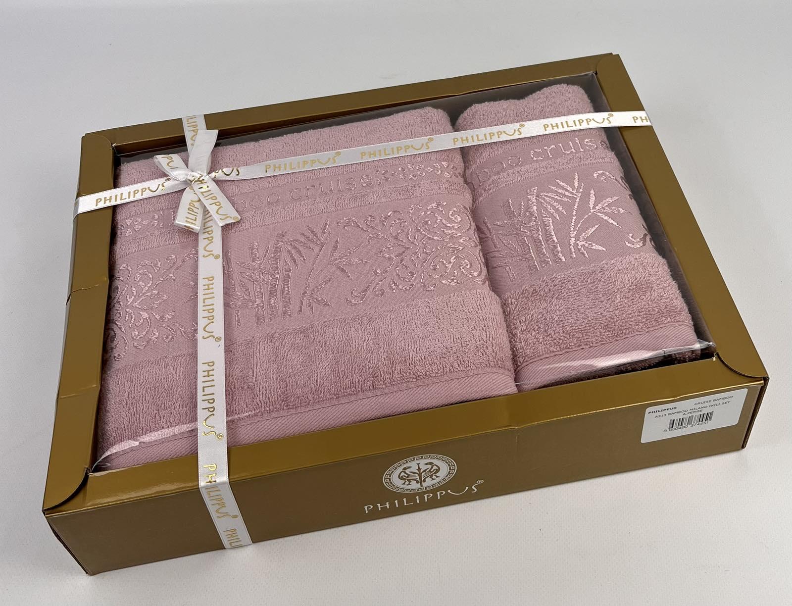 Набор полотенец Philippus Milano A313 2 шт. Розовый (CN29802)