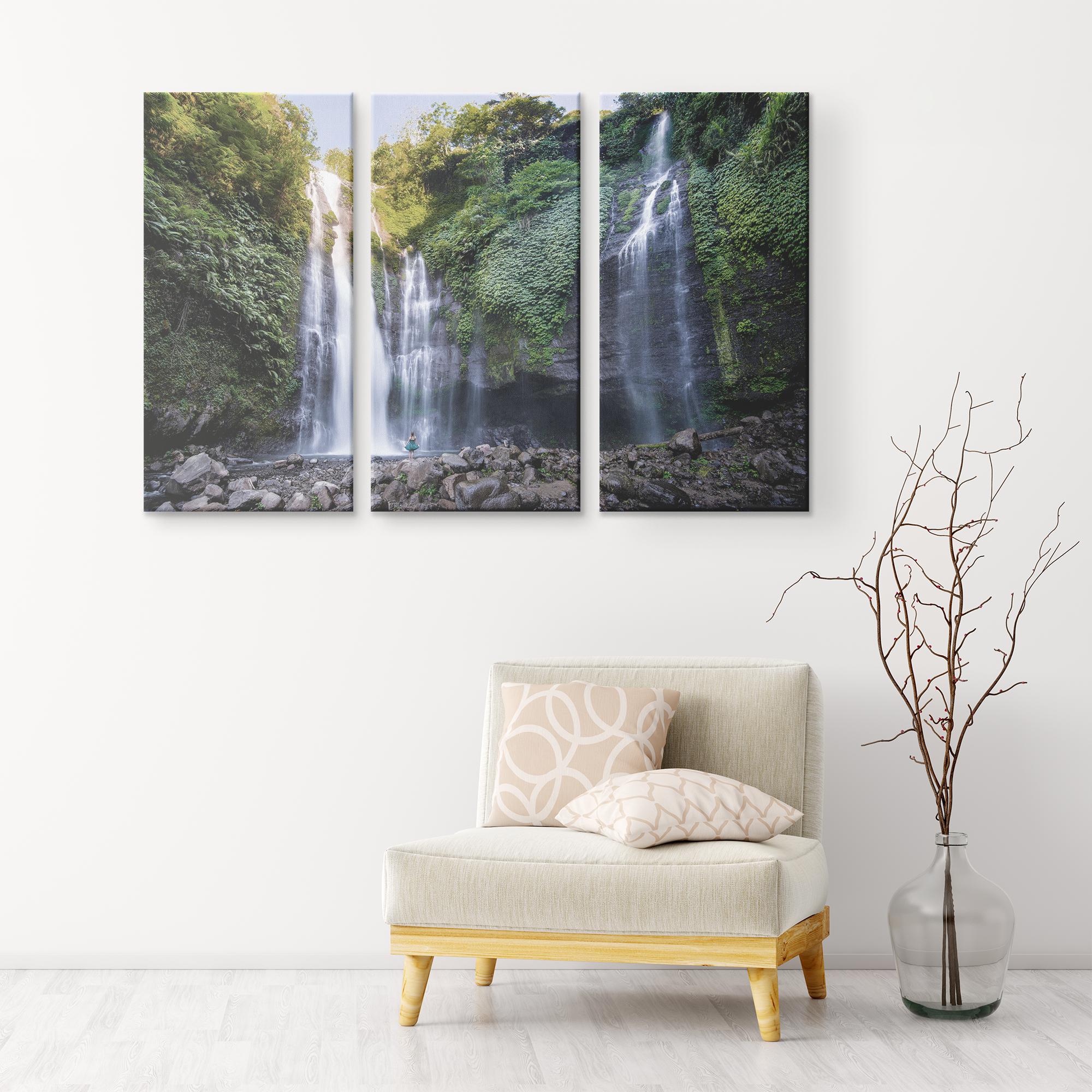 Модульная картина KIL Art У водопада из трех частей 128x81 см (M3_L_27)
