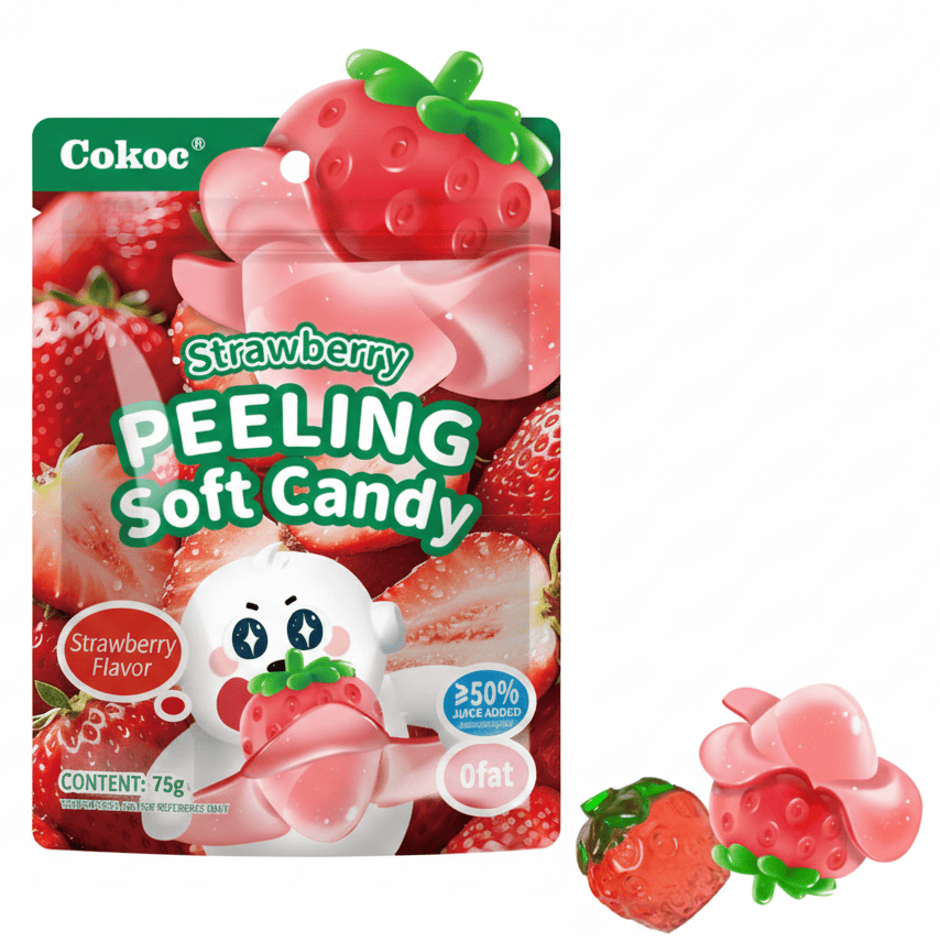 Конфеты желейные Cokoc Peeling Soft Candy Strawberry 75 г (2870618082)