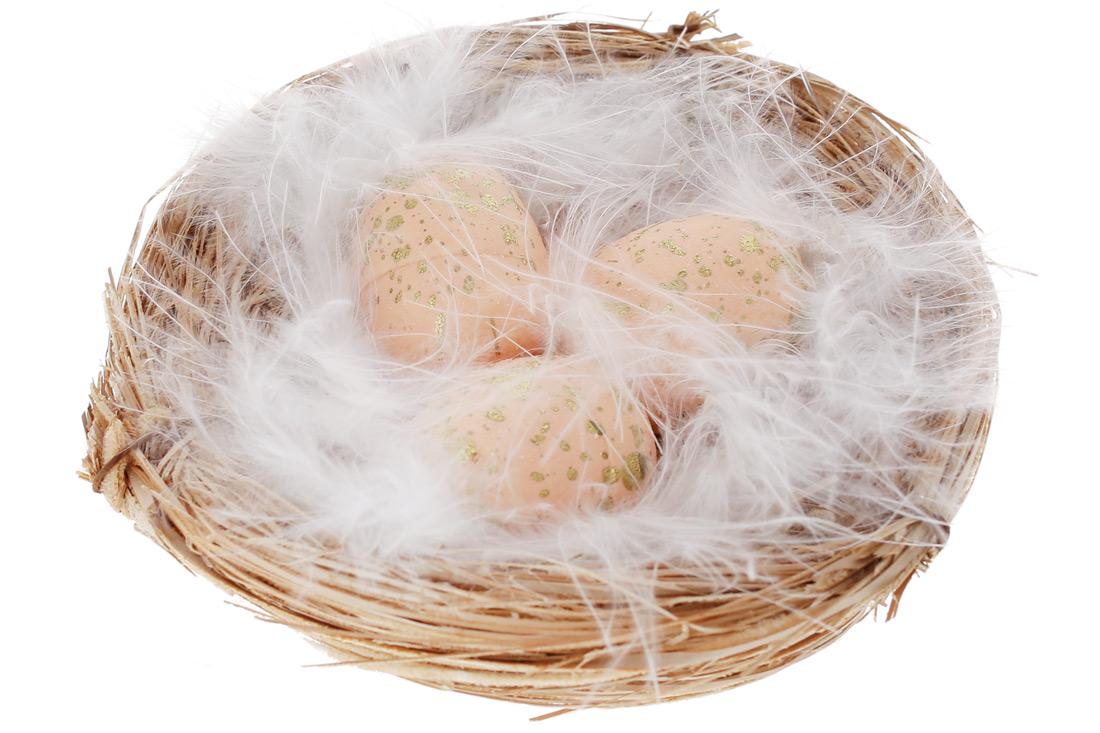 Декорация пасхальная BonaDi Гнездо 8 шт. (743-855)