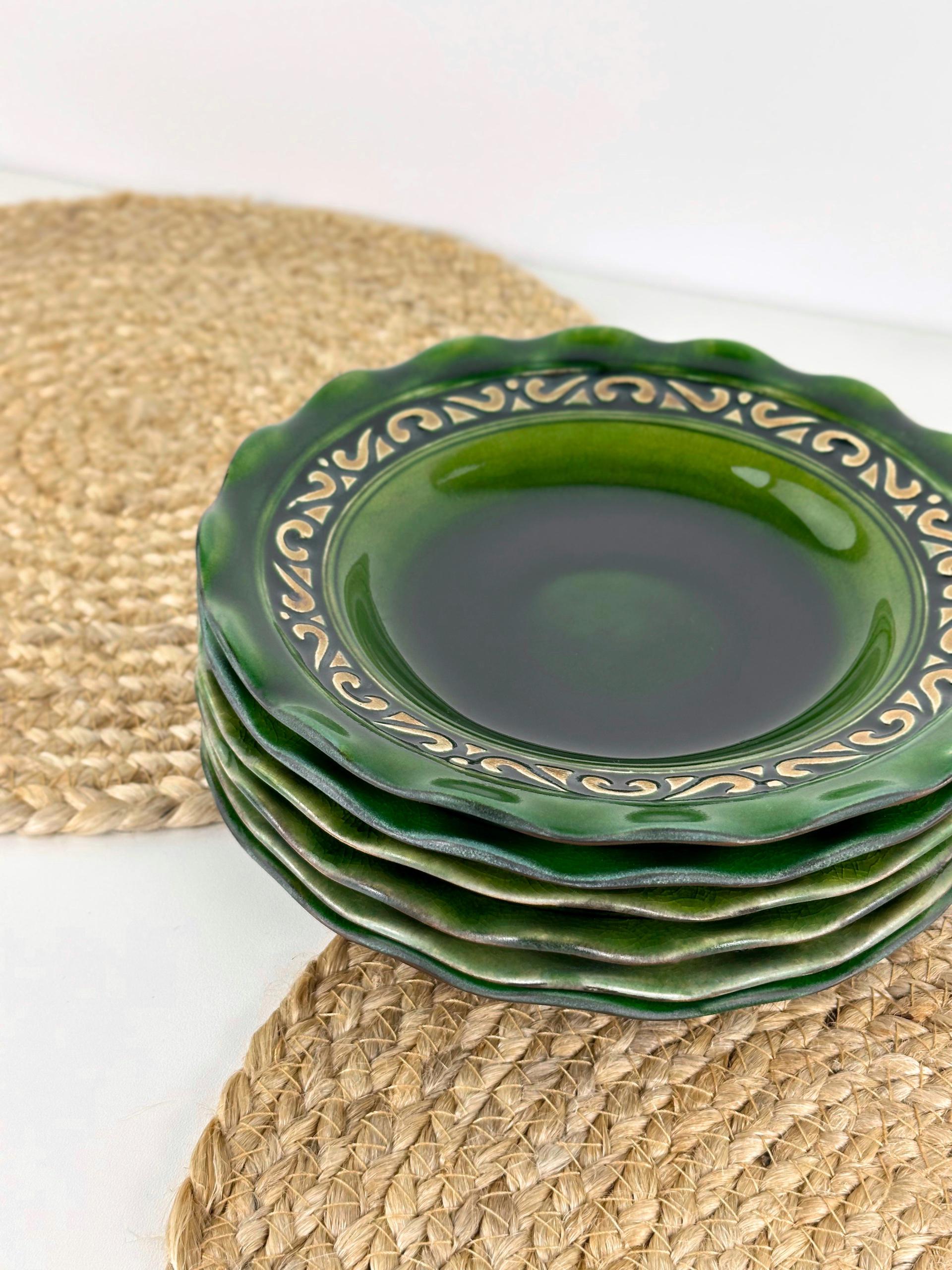 Набір глибоких глиняних тарілок Гражда 20 см х 6 шт. Коричневий (17019-19) - фото 2 Набір глибоких глиняних тарілок Гражда 20 см х 6 шт. Коричневий (17019-19) - фото 2