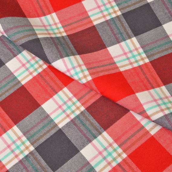 Тканина костюмна IDEIA Клітина 1,5 м Червоний/Темно-сірий/Молоко (2200004171630)