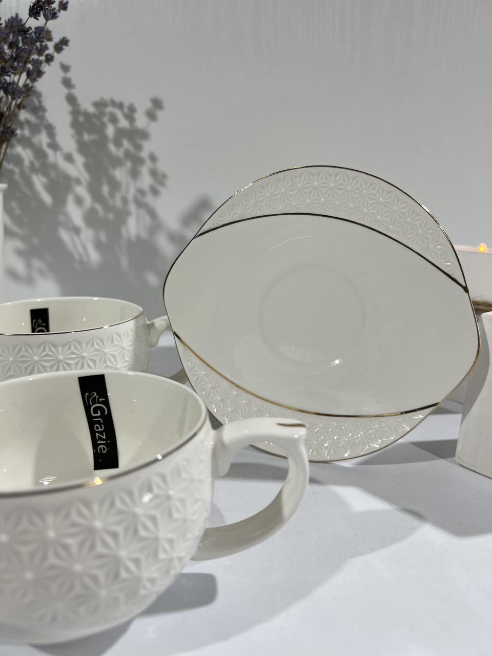 Чашка порцелянова Interos Снігова Королева з блюдцем 240 мл Білий (508610-А) - фото 3 Чашка порцелянова Interos Снігова Королева з блюдцем 240 мл Білий (508610-А) - фото 3