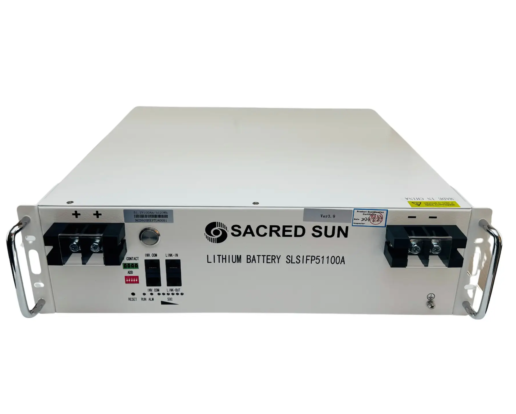 Акумулятор літієвий SACRED SUN SLSIFP51100A LiFePO4 51,2 V 100 Ah Білий (17728464)