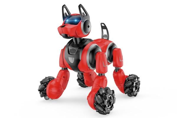 Интерактивная игрушка Syrcar Stunt Dog робот-собака на радиоуправлении Красно-Черной (SUN7276)