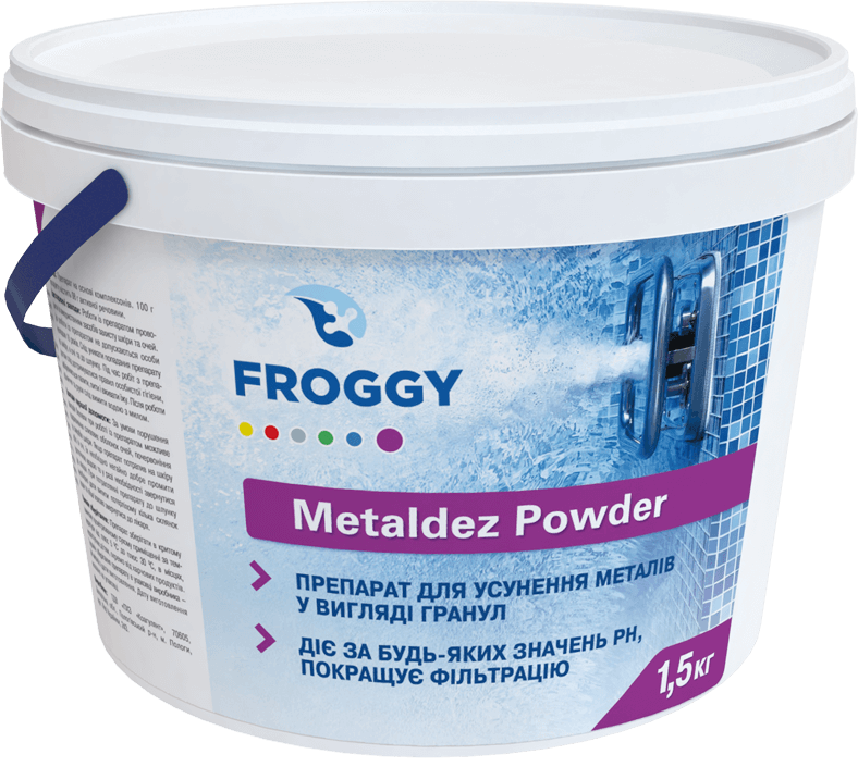 Засіб для очищення басейну від металів Froggy Metaldez Powder 1,5 кг