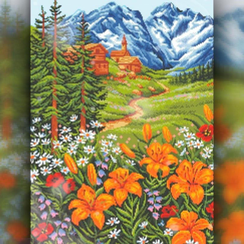 Алмазная вышивка The Wortex Diamonds Горные цветы 30x40 см TWD30034 Алмазная вышивка The Wortex Diamonds Горные цветы 30x40 см TWD30034