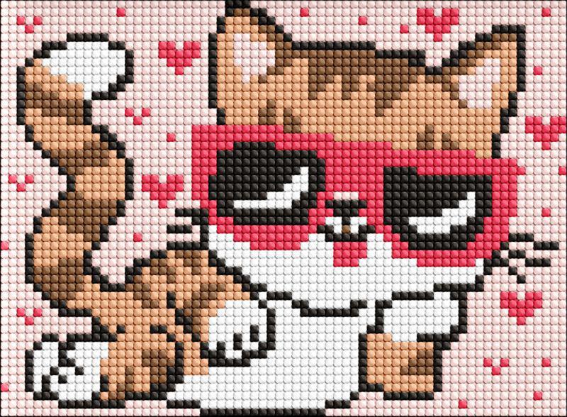 Алмазная мозаика без подрамника Ideyka Стильный кот 15х20 см (Id-AMM1075)