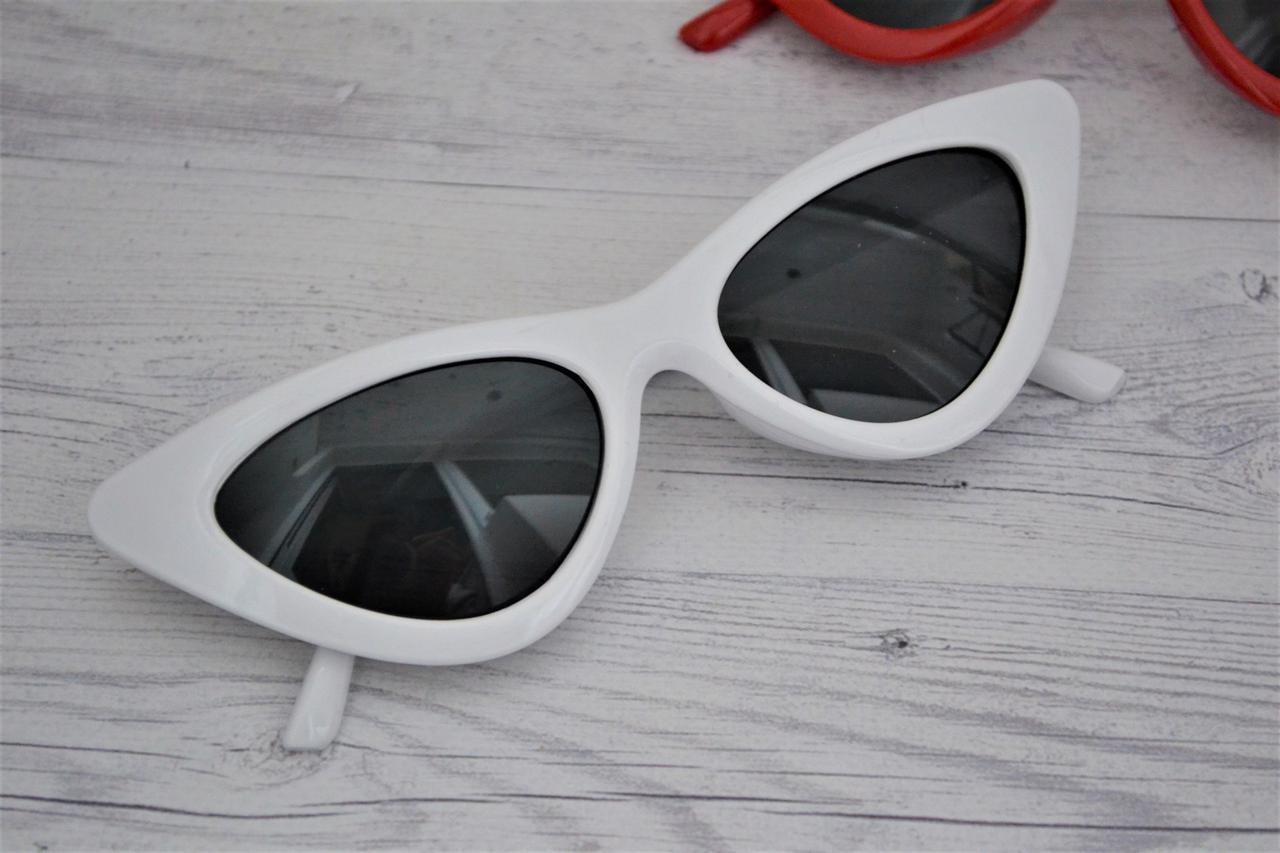 Окуляри трикутні сонцезахисні Котяче око Прозоре/Помаранчевий - фото 3