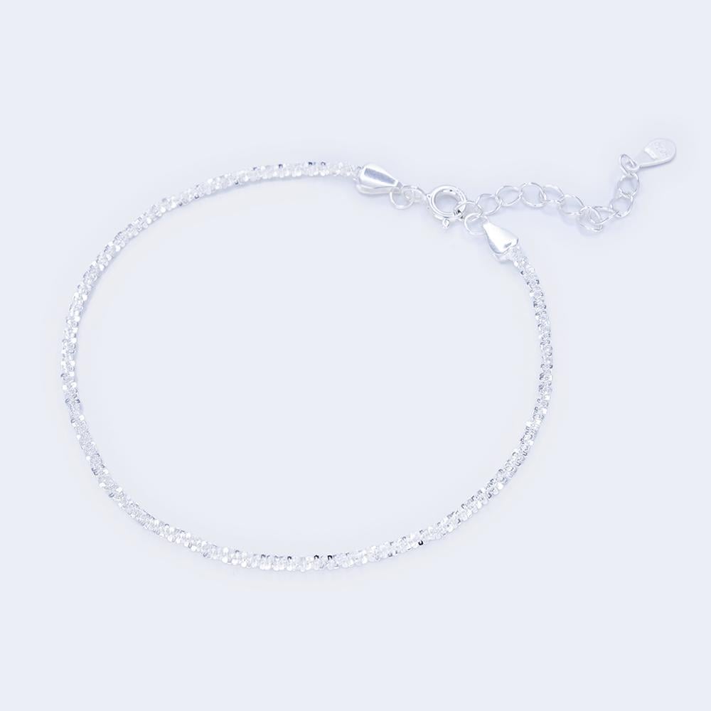 Браслет серебряный в виде жгута р. 18 см (b2-25)