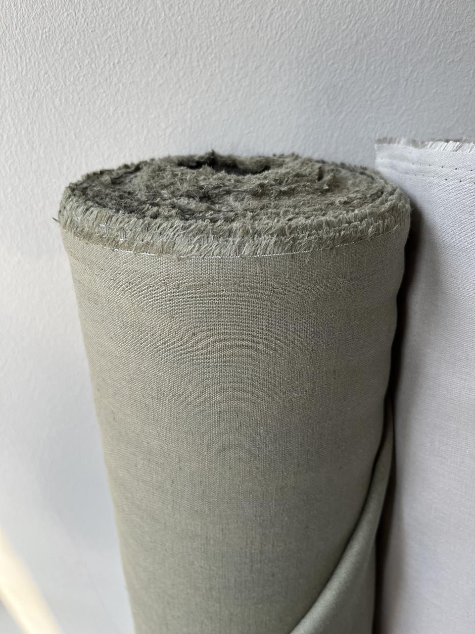 Ткань LINEN PLUS 52% льна и 48% хлопка 143 см 594 Хаки - фото 3