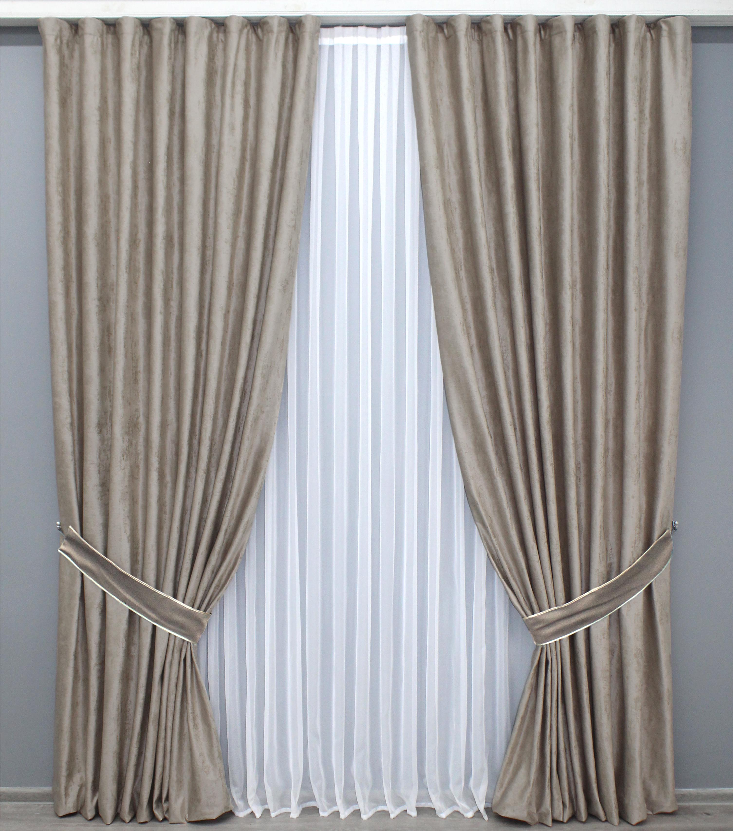 Комплект готовых штор VR-Textil Афина №1323ш 150х290 см 2 шт. Бежевый (33-0209)