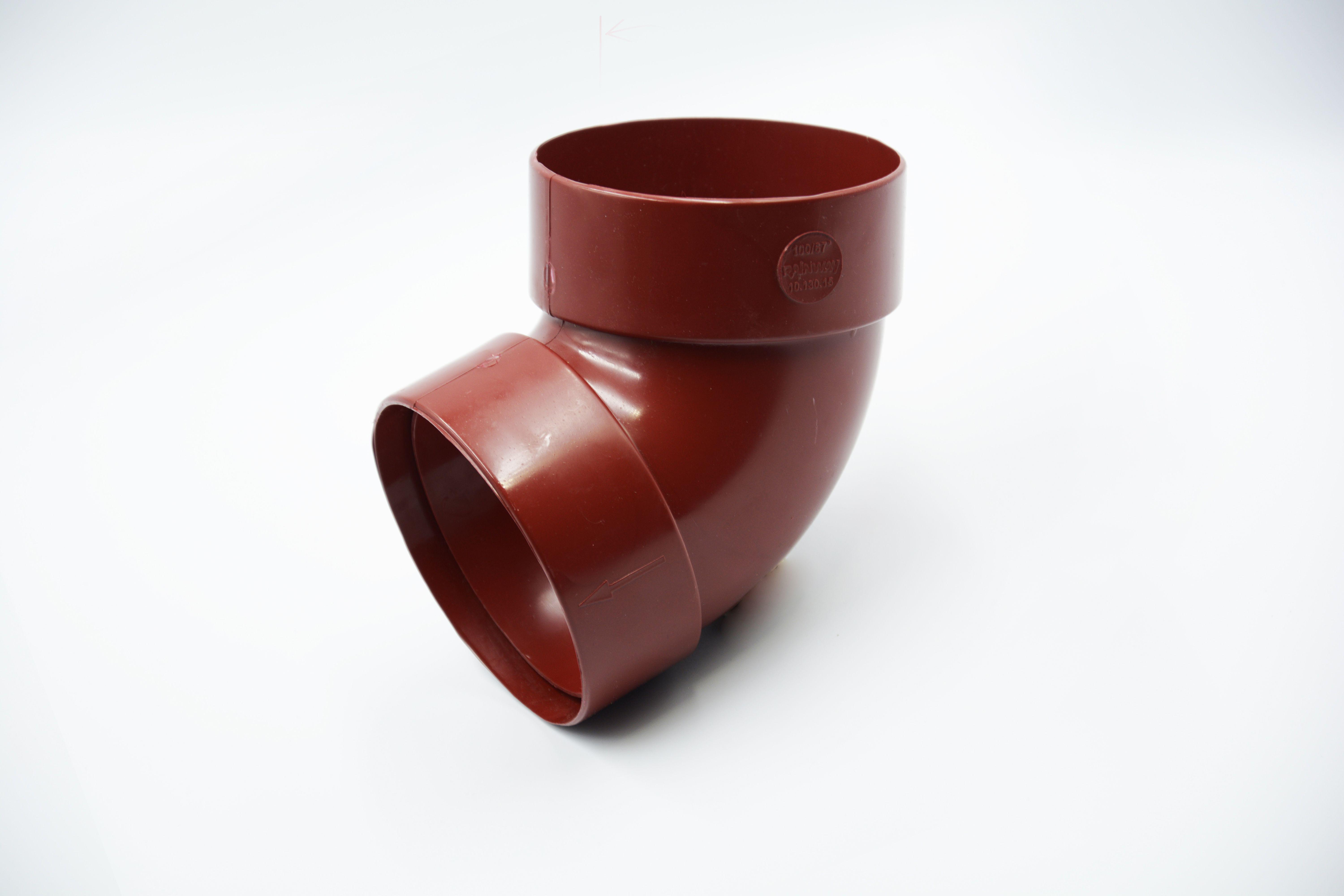 Отвод трубы двухмуфтовый RAINWAY 67° D 75 мм RAL 3004 Красный (10.090.15.004.RW)
