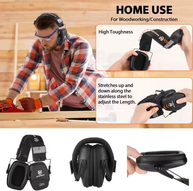 Навушники шумоподавляючі YHKEMA Чорний (29867096) - фото 4