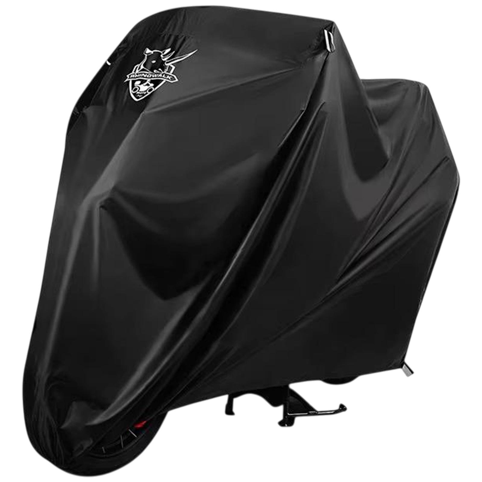 Чохол-дощовик для мотоцикла Rhinowalk F1001 Terylene із захистом від сонця та антикрадіжним отвором L Чорний (RWK-F1001-7385)