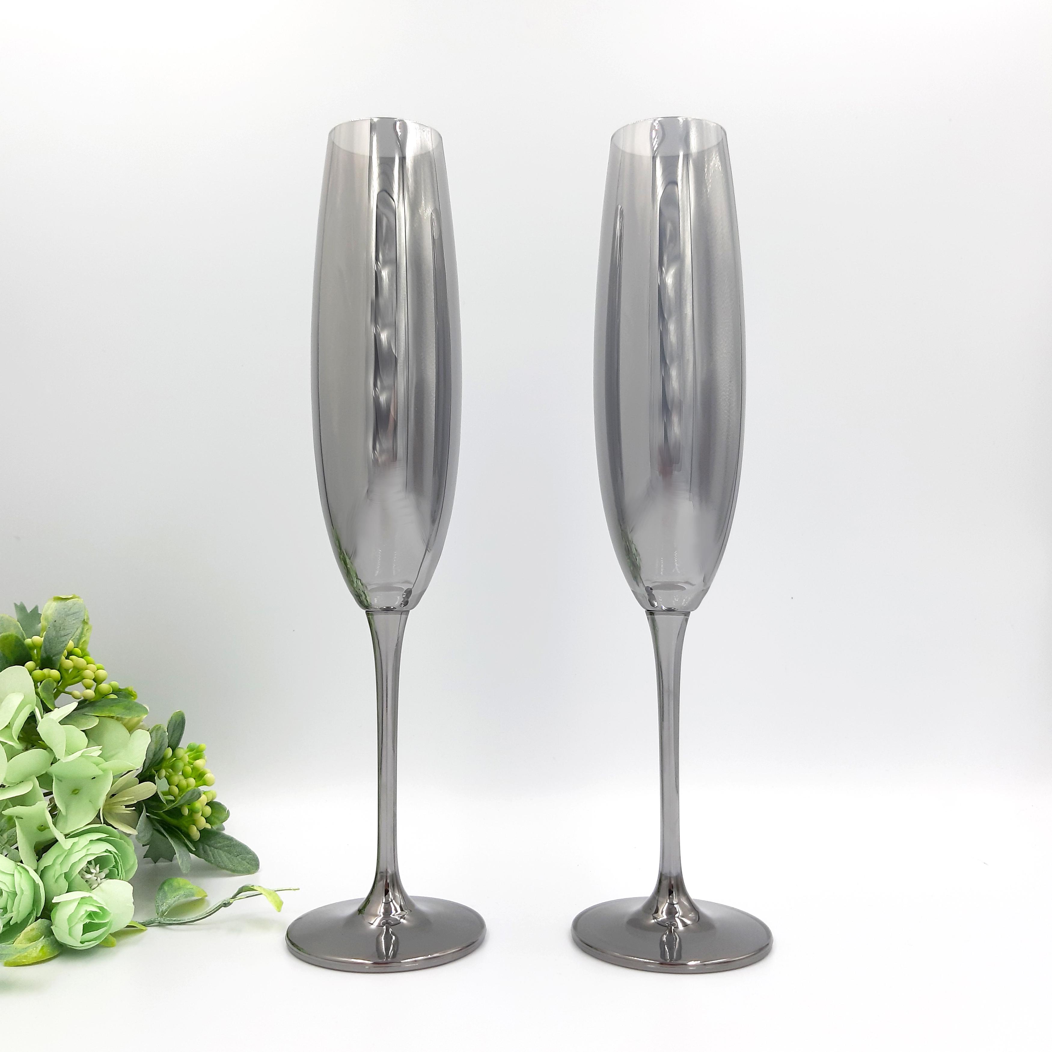 Набор бокалов для шампанского Bohemia Fulica 250 мл 6 шт. Графит - фото 3