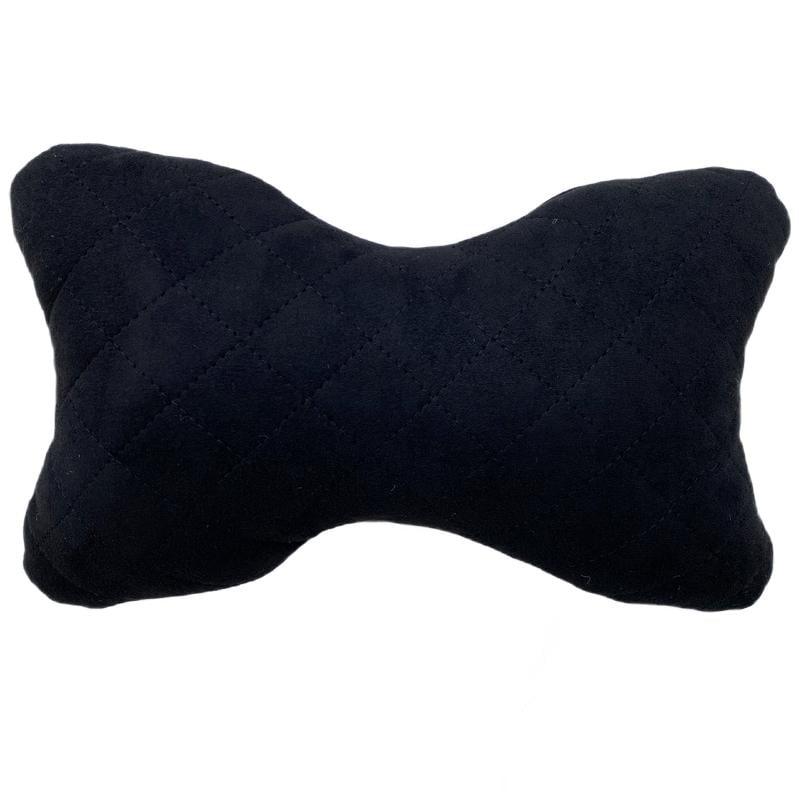 Автомобильная подушка на подголовник из эко-замши 1 шт. Черный (747) - фото 3