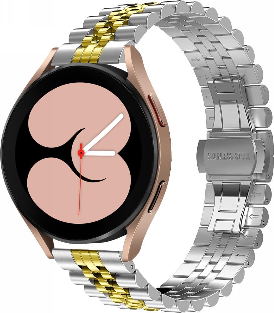 Браслет металевий Stech Line для Galaxy Watch 4 40 мм Silver/Gold (27040-67) Браслет металевий Stech Line для Galaxy Watch 4 40 мм Silver/Gold (27040-67)