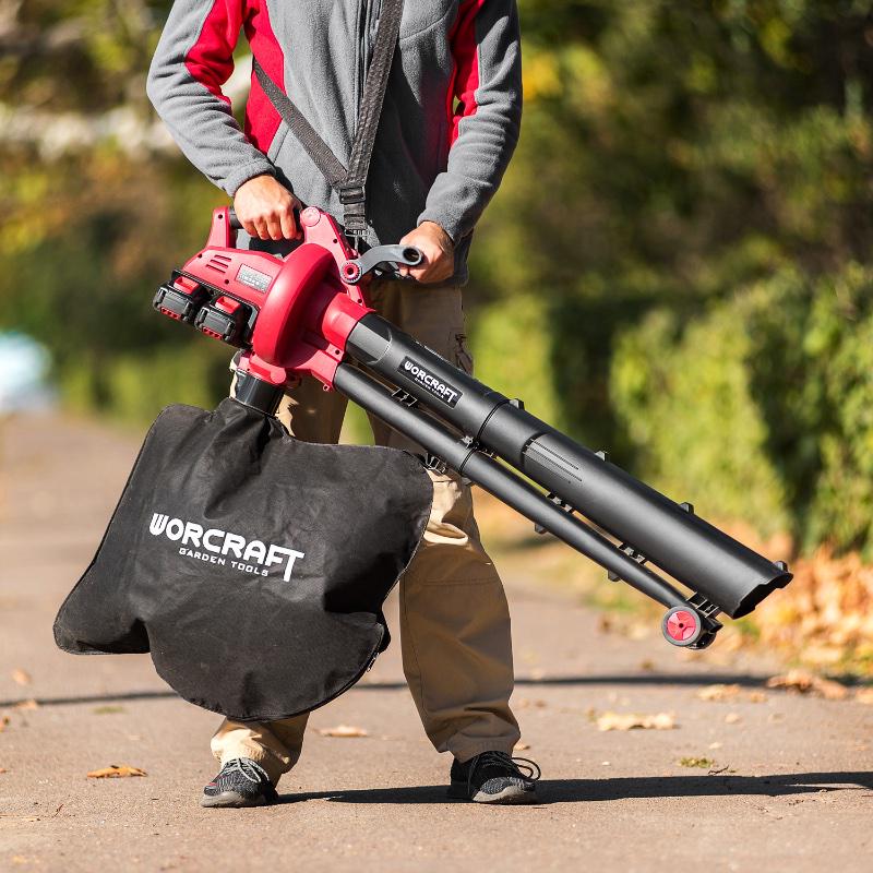 Пылесос садовый аккумуляторный Worcraft CLBV-S40Li без аккумулятора и зарядного для уборки листьев (13014) - фото 7