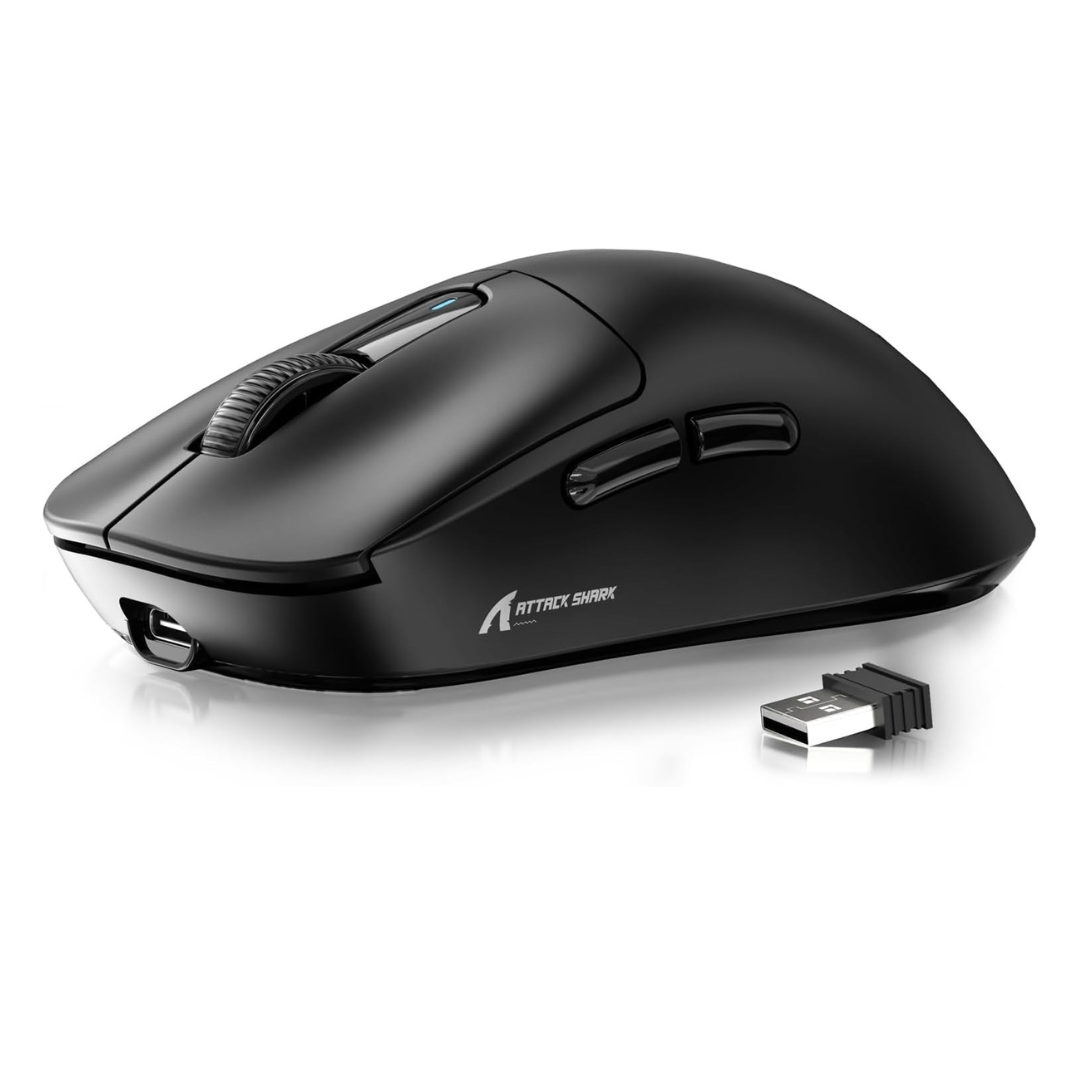 Мышка игровая беспроводная attack shark X3 эргономичная 49 г PAW3395 26K DPI программированные кнопки Black (2551253584) - фото 9