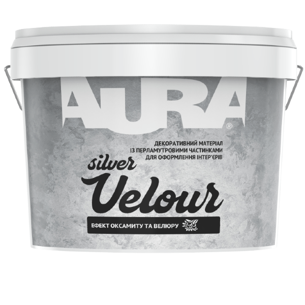 Краска декоративная Aura Velour Silver Эффект бархата и велюра 5 л Серебряный (3119837799)