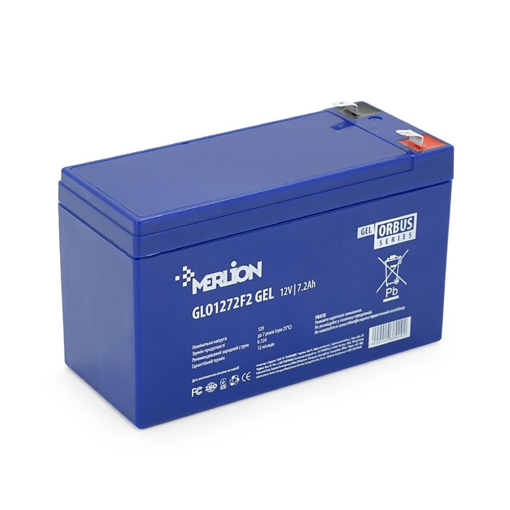 Батарея аккумуляторная MERLION ORBUS GLO1272F2 12 V 7.2Ah BLUE