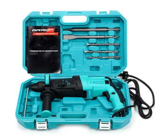 Перфоратор мережевий Grand ПЭ-1500 1500Вт SDS+ 4 режими роботи кейс - фото 2