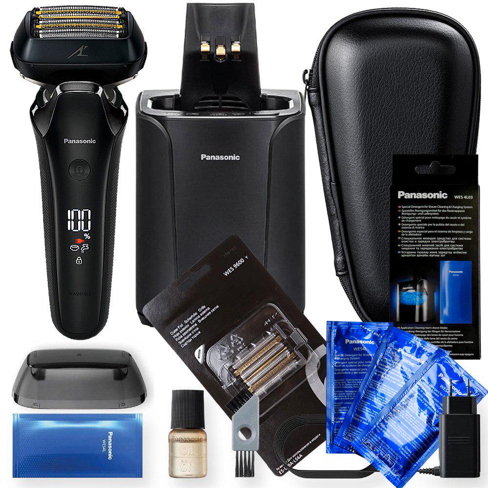 Электробритва Panasonic ES-LS9A-K820-AOS с дополнительной сменной сеточкой WES-9600Y-1361 и моющим средством для электробритв WES4L03-803 (32394858)