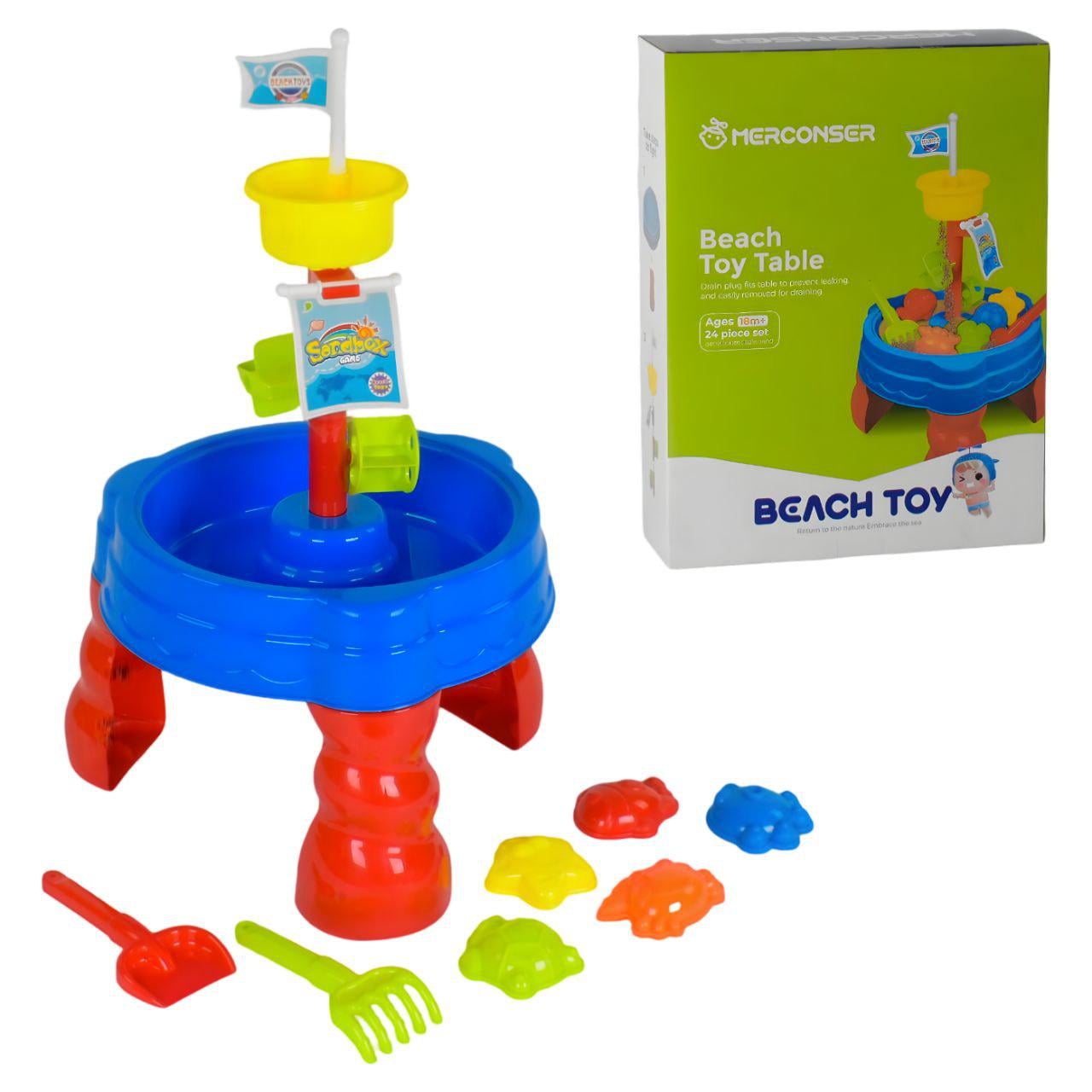 Столик для песка и воды 86611 с морской мачтой и игровыми аксессуарами (26612412)