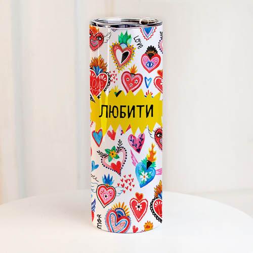 Термос Presentville с принтом "Любити" 650 мл (TER_24A035)