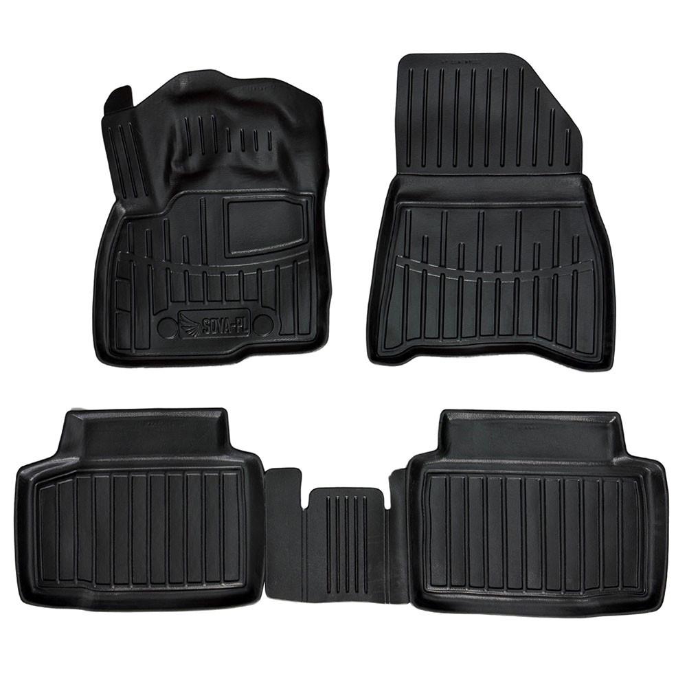 Килимки в салон SOVA-PL для Renault Duster 4WD з 2024 гумові 4 шт. Чорний (28800612)
