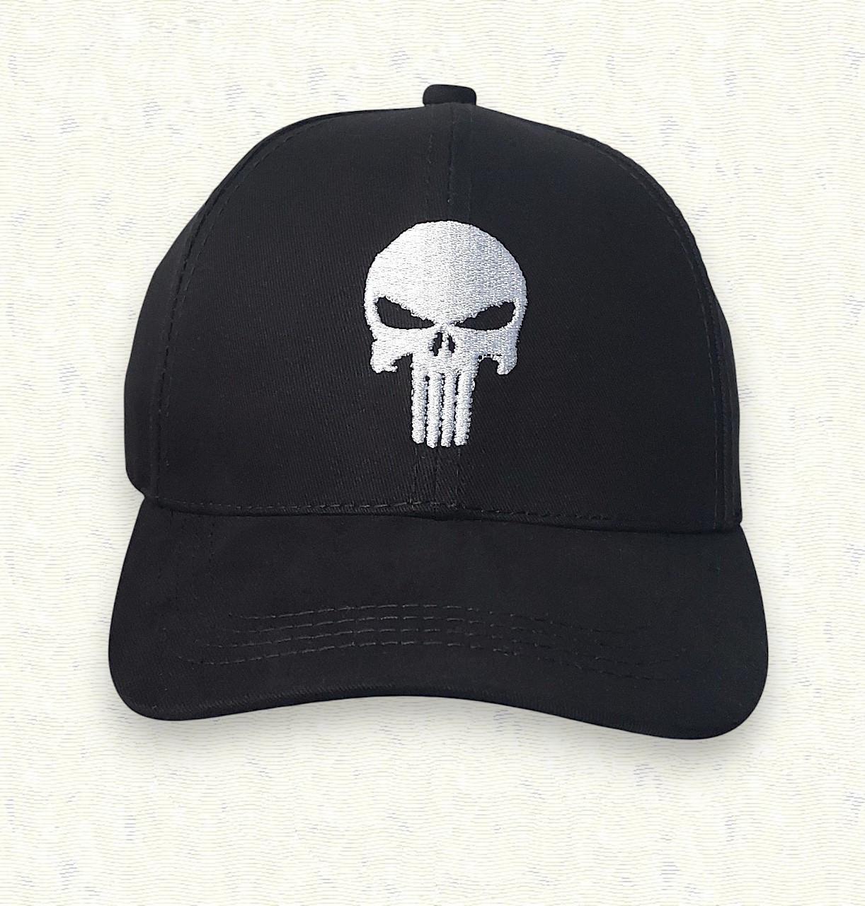 Бейсболка Punisher котон Чорний/Білий (5460) - фото 2 Бейсболка Punisher котон Чорний/Білий (5460) - фото 2