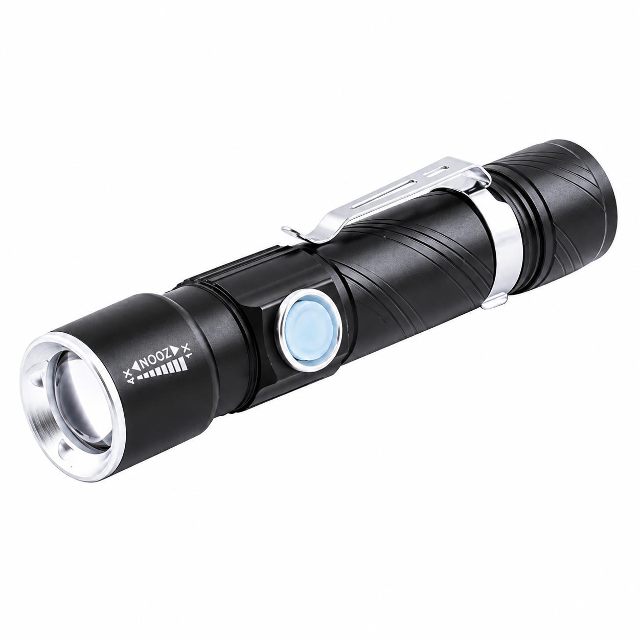 Фонарь ручной 802-T6 Cree T6 зум аккумулятор 18650 клипса Черный (ML-06865)