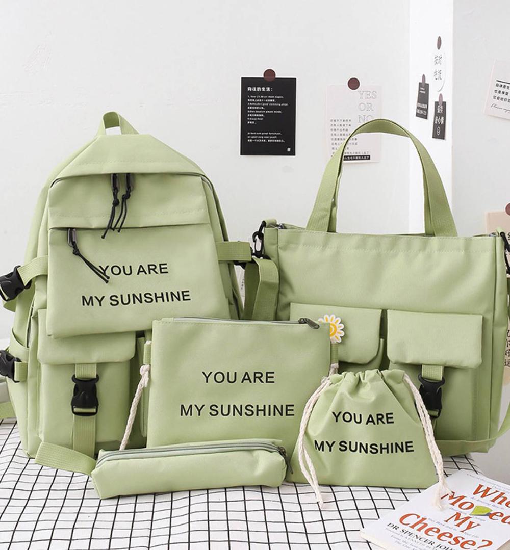 Школьный рюкзак для девочки YOU ARE MY SUNSHINE 5в1 5-11 класс Салатовый (27667959)