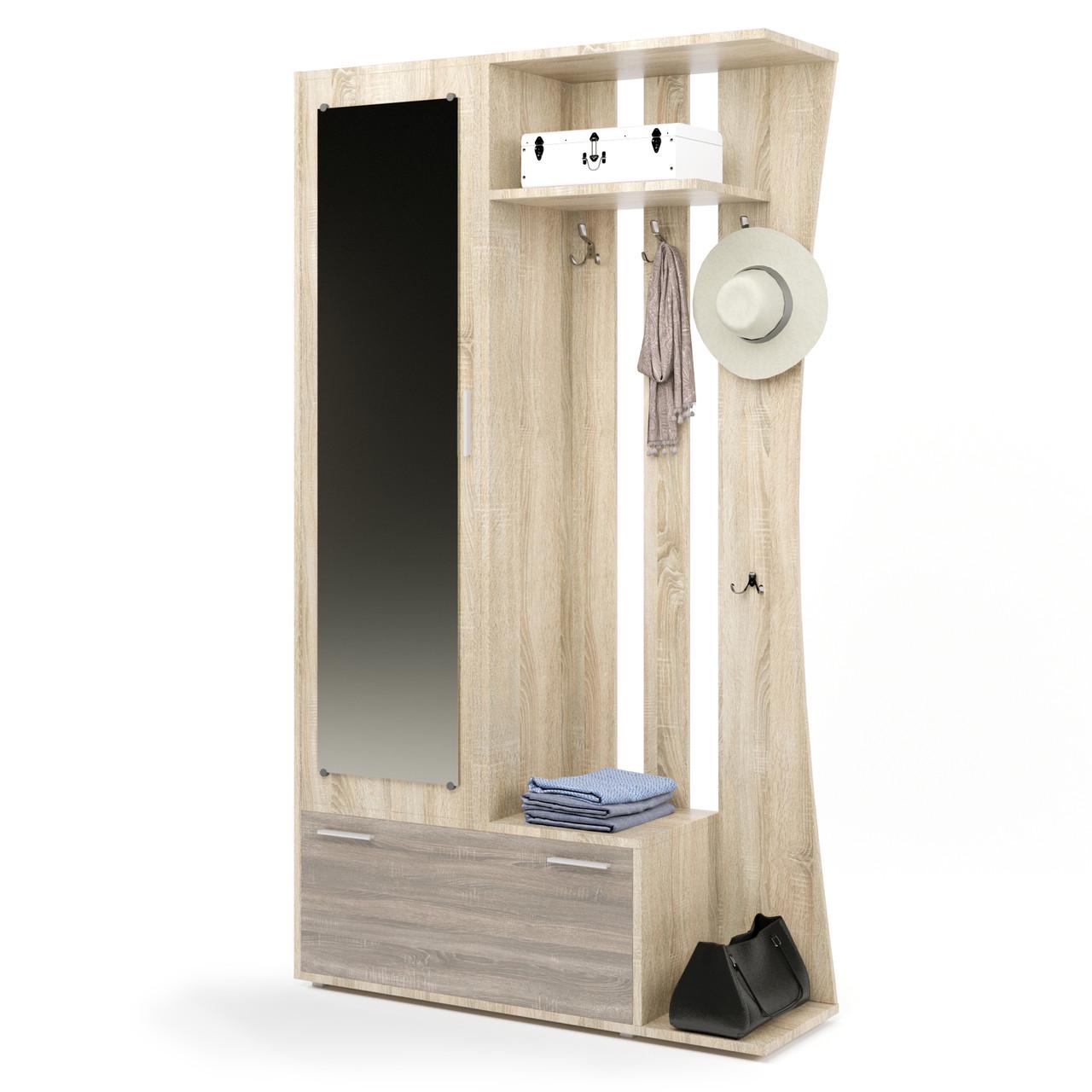 Прихожая с зеркалом Эверест Авео-2 Сонома/Трюфель (DTM-2190)