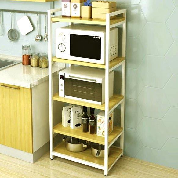 Стеллаж кухонный из дерева Мидлен 555 Зефир/Карри (СТА-5551532003)