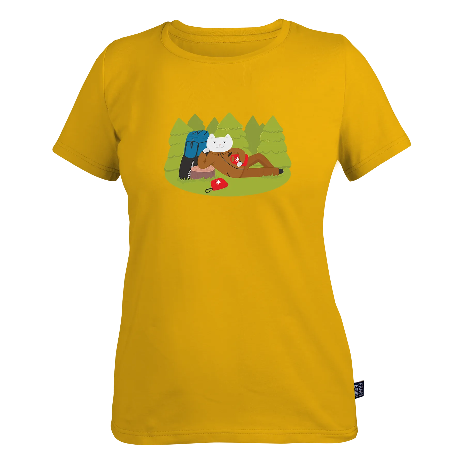 Футболка женская Кот медик M Желтый