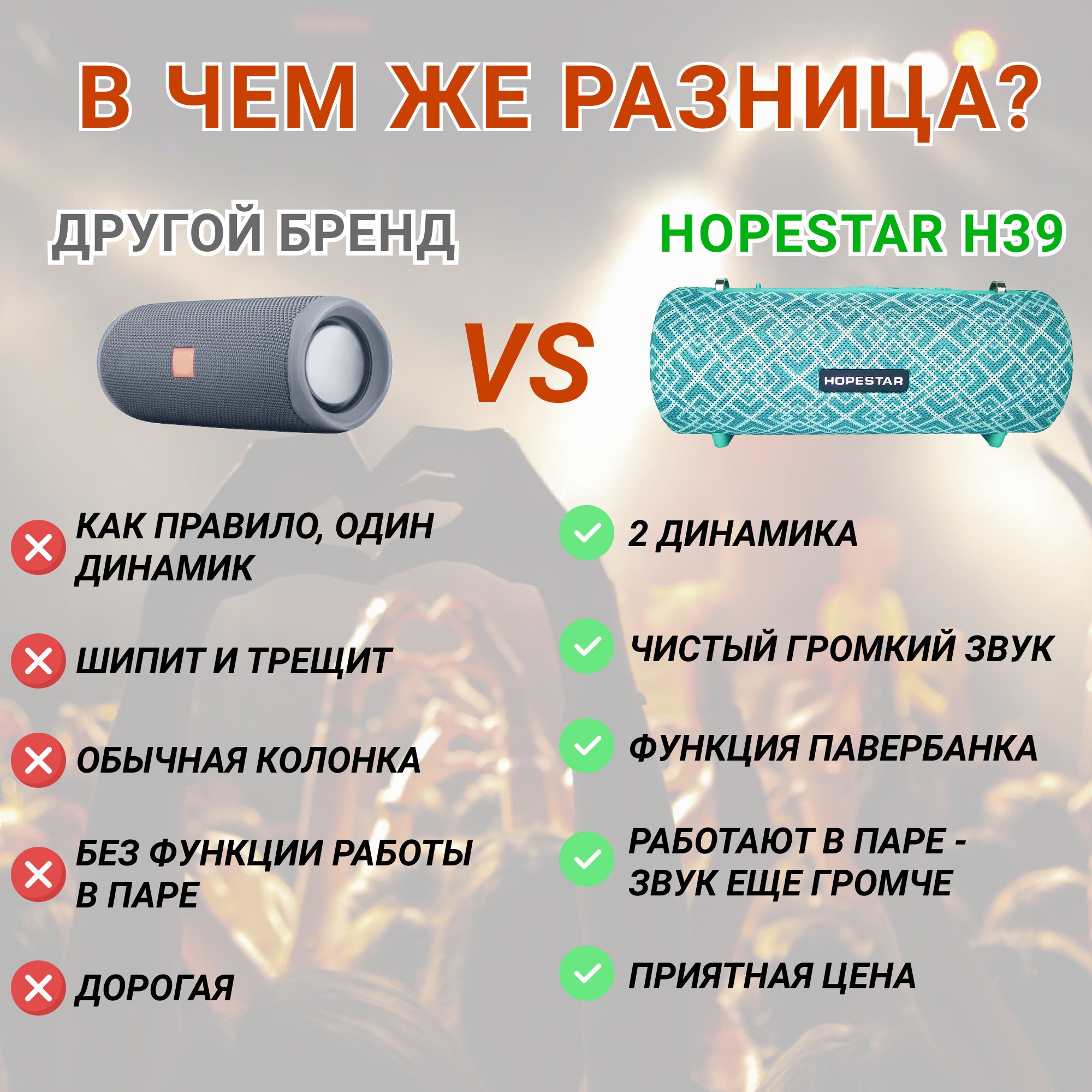 Акустична система Hopestar PowerBank H39 Бірюзовий - фото 10 Акустична система Hopestar PowerBank H39 Бірюзовий - фото 10