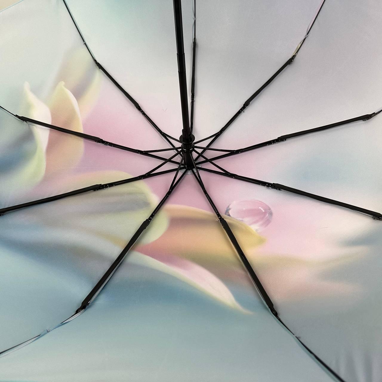 Зонт женский автомат Rain Flower цветочный принт в подарочной упаковке с платком (01030-6) - фото 9