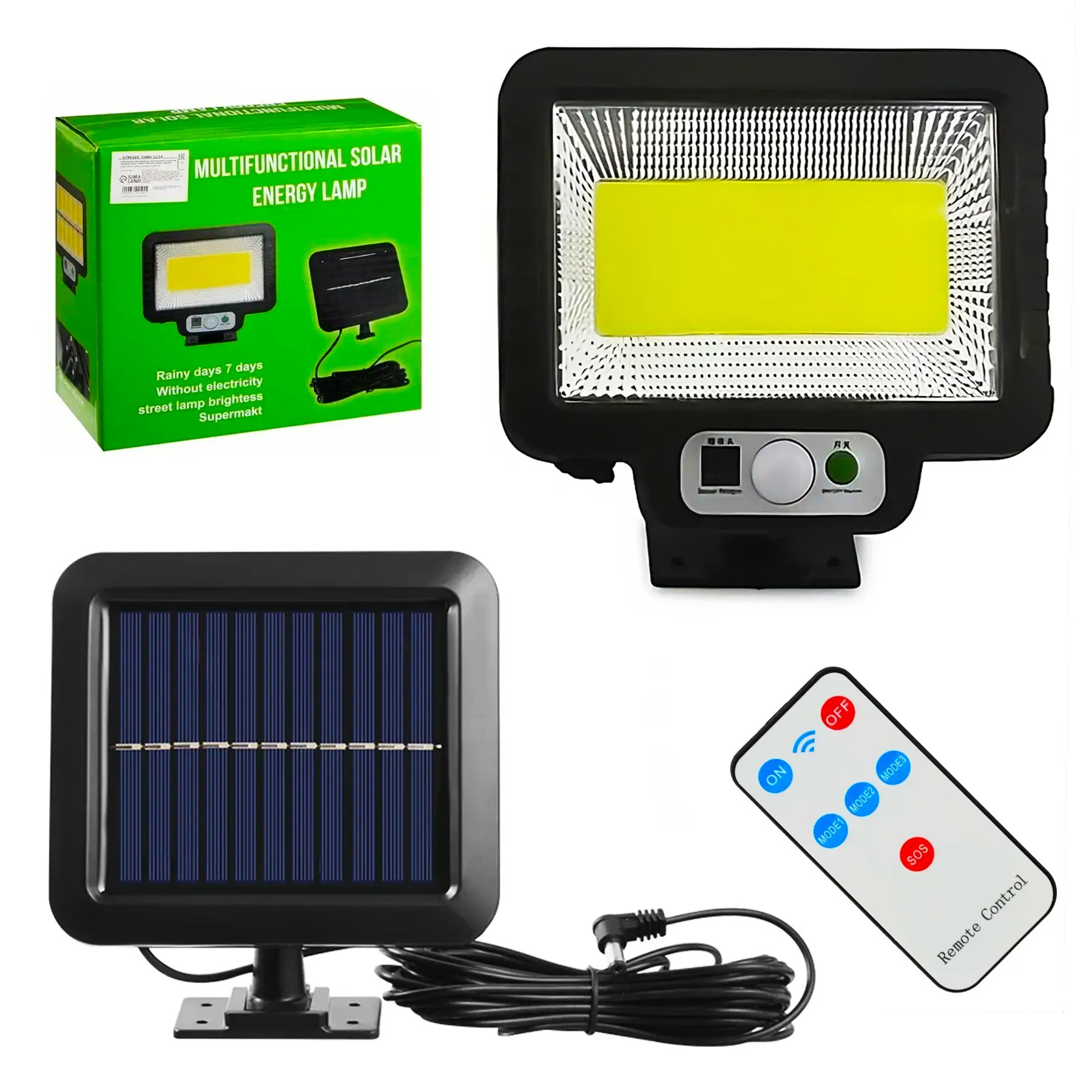 Фонарь прожектор уличный T-09 с солнечной панелью и датчиком движения (234564447)