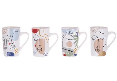 Набор кружек фарфоровых Face 385 мл 4 шт. (311-107-3)