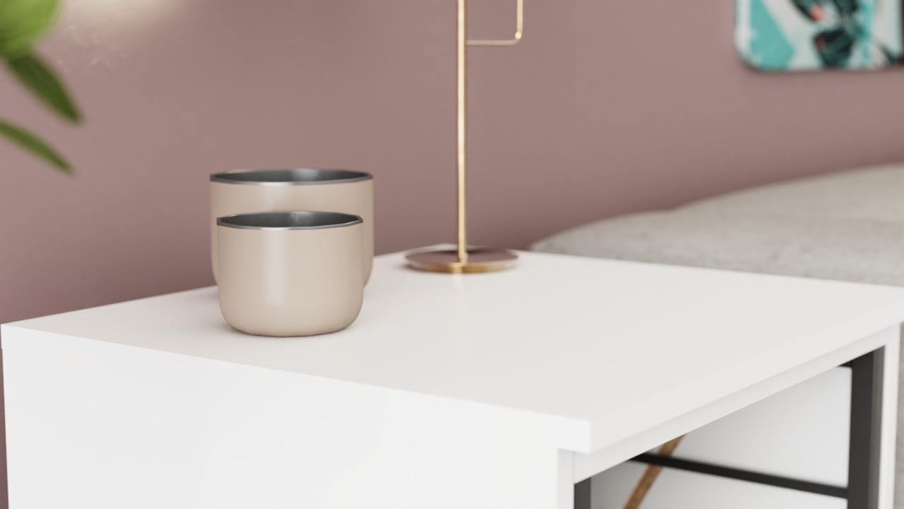 Стіл-тумба трансформер Ferrum-decor Смарт 2/2 метал/ДСП 16 мм 750x1450x600 мм Чорний/Білий (FRD-105102) - фото 2 Стіл-тумба трансформер Ferrum-decor Смарт 2/2 метал/ДСП 16 мм 750x1450x600 мм Чорний/Білий (FRD-105102) - фото 2