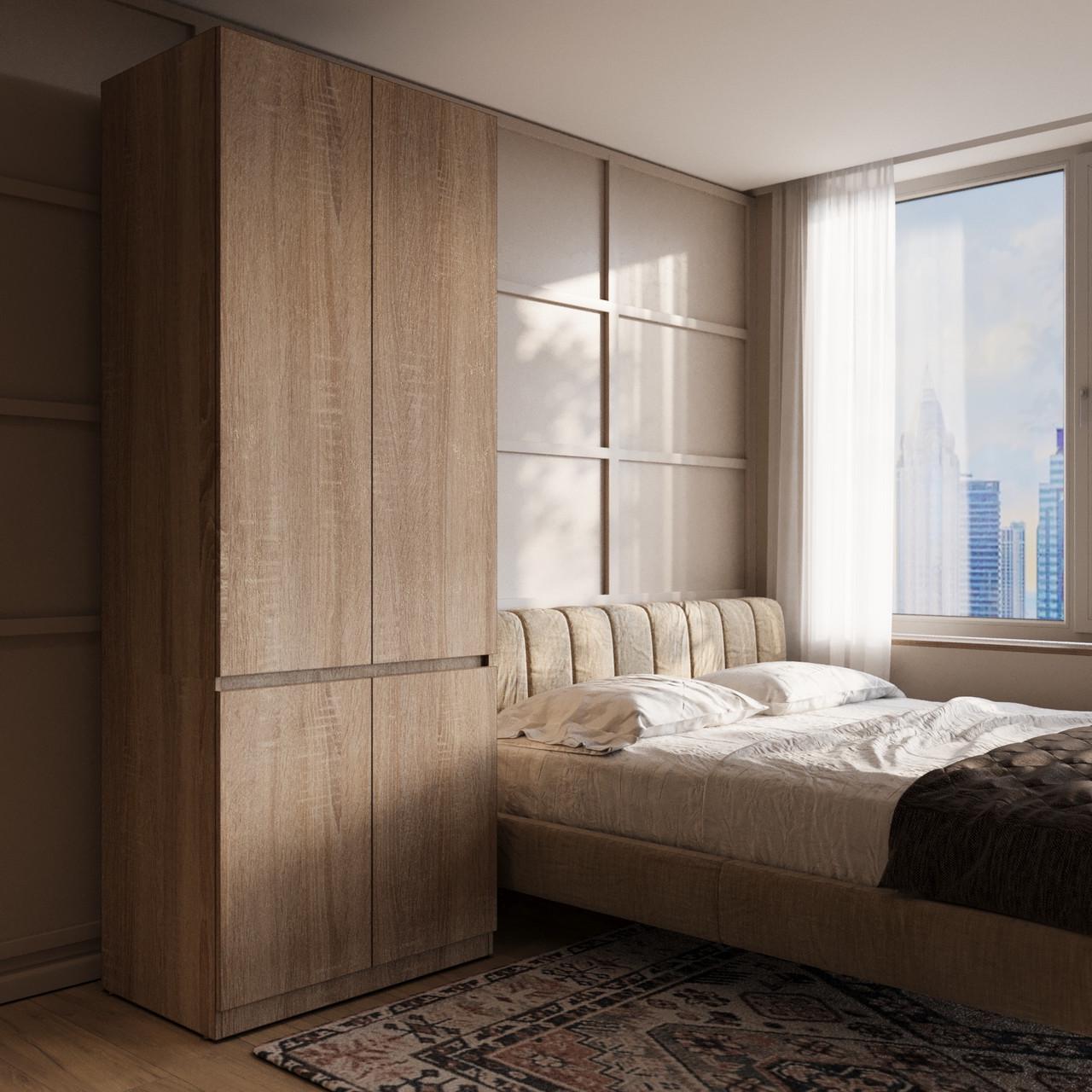 Шкаф MEBEX на 2 полки и держателем для одежды 80х50х210 см Дуб Сонома (VX2S800DS) - фото 1