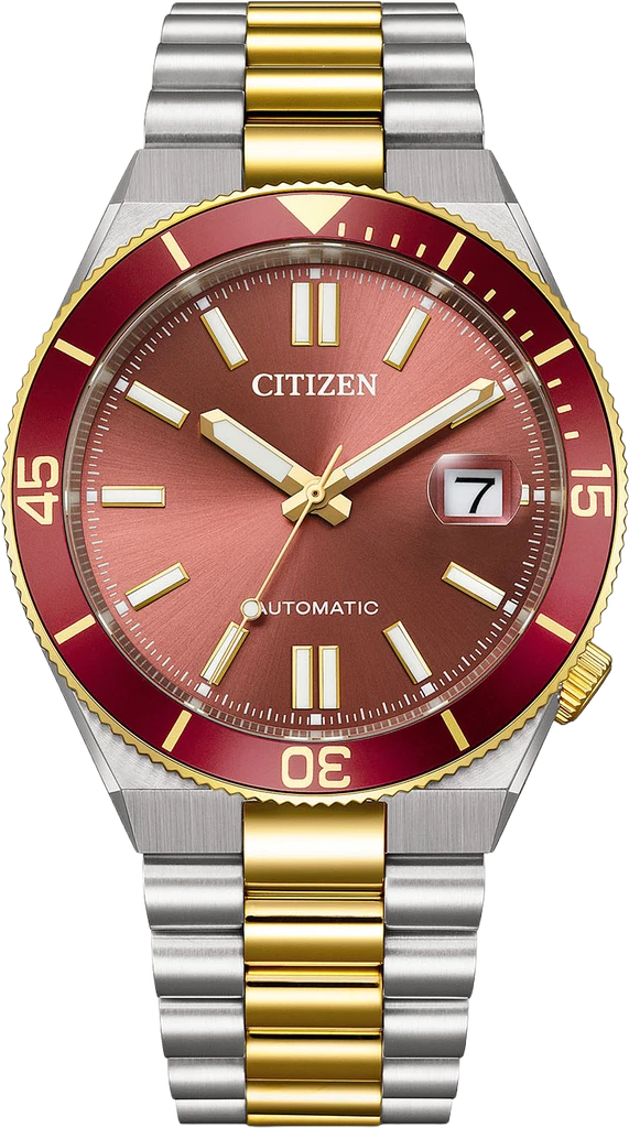 Наручные часы мужские Citizen NJ0234-58X Tsuyosa механические с сапфировым стеклом/стальным корпусом/красным циферблатом и водозащитой 100 м