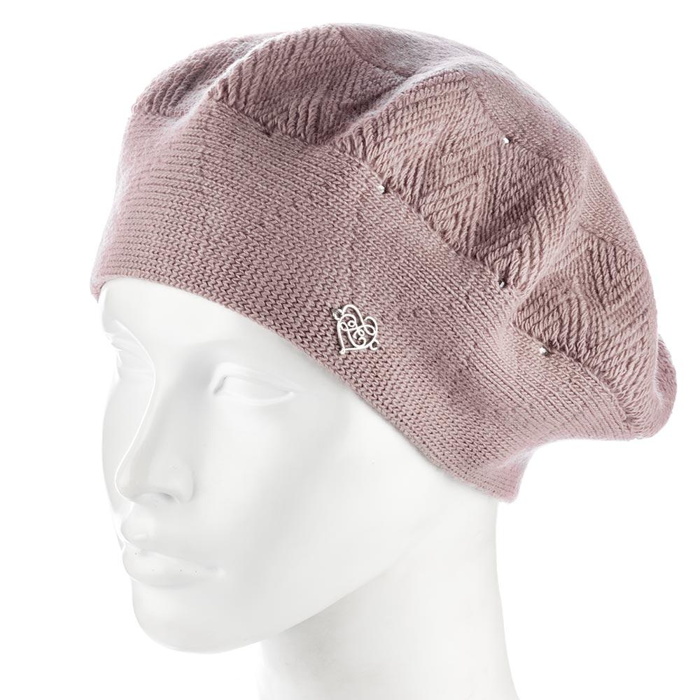 Берет женский Zolly ZH252 двойной шерстяной Темно-пудровый (154108)