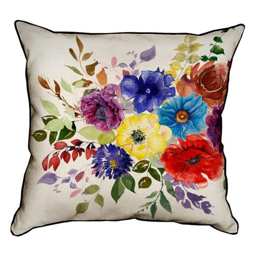 Подушка с мешковины Presentville Букет с маками и васильками 45x45 см (45PHB_23M022)